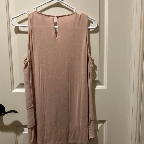 NWOT Design History Soft Pink Sleeveless Chiffon Front Jersey Back Med. Jeweled - Picture 5 of 5